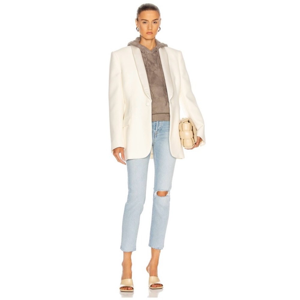 Re/Done 90's High Rise Ankle Crop Jeans Worn Light Blue